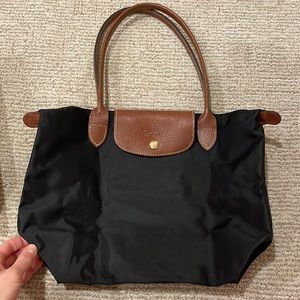 Longchamp black Le Pliage original shoulder bag in small
